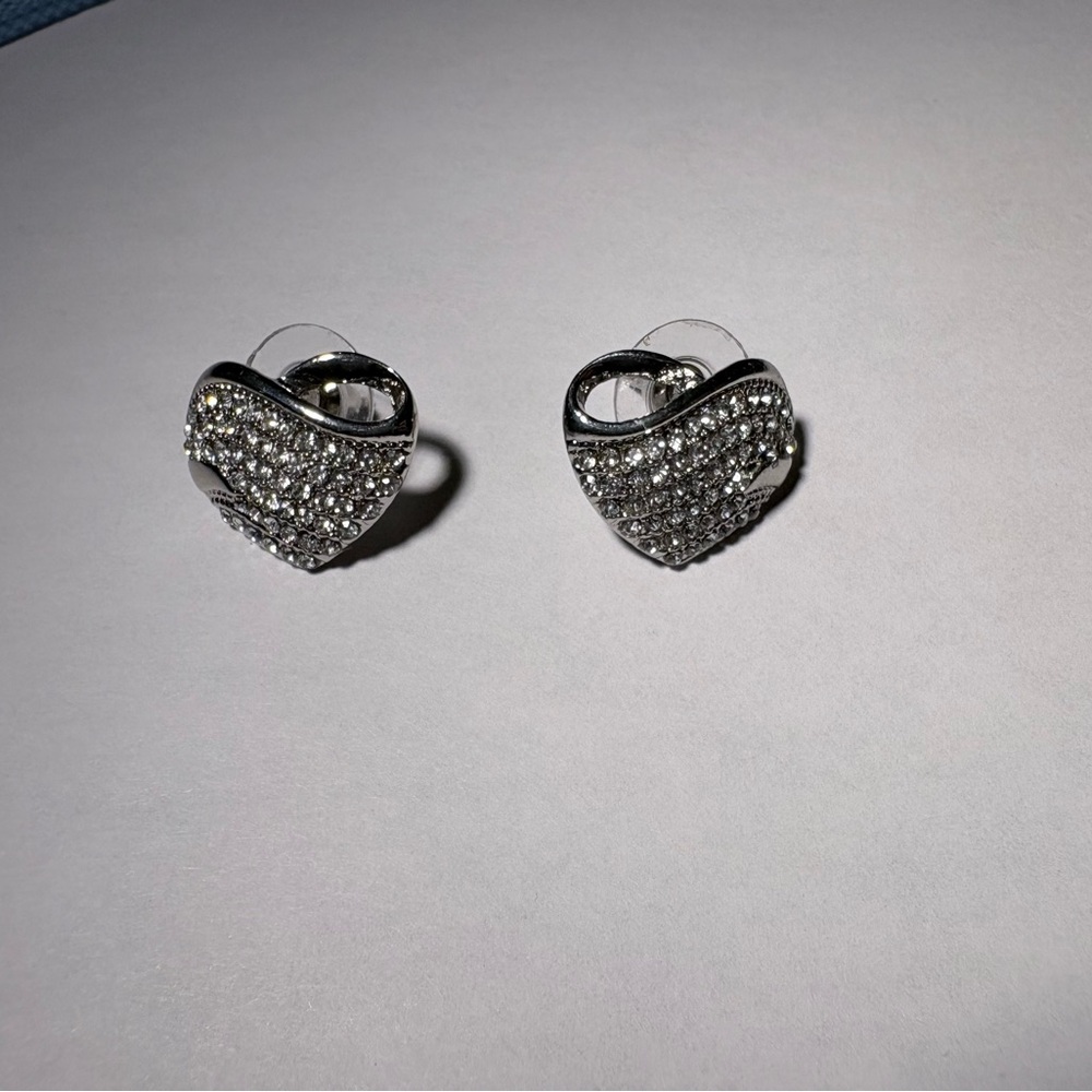 Silver Heart Stud Earrings
